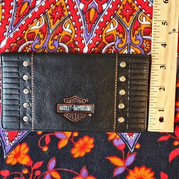 Harley Davidson LEather Checkbook cover or cash wallet - Picture 4 of 5